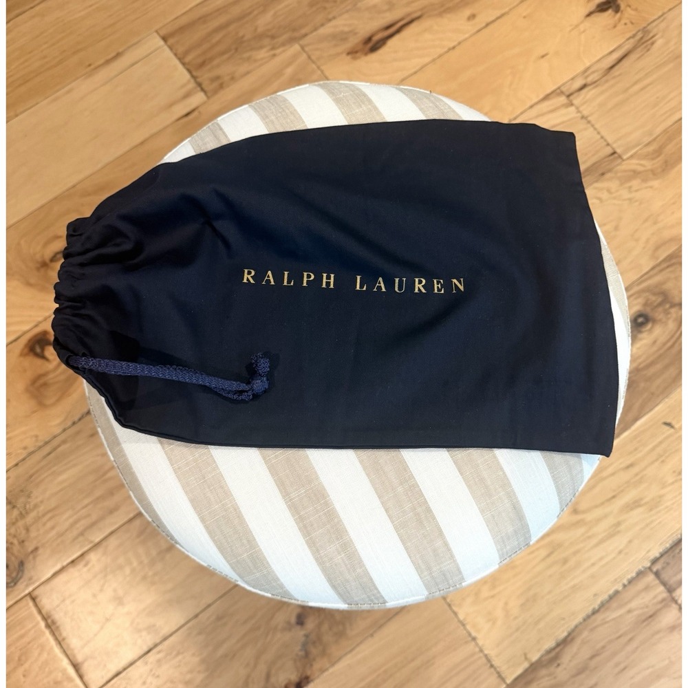Ralph Lauren Dust Bag Navy Canvas Fabric Small 15" x 10" Designer Drawstring